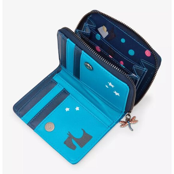 Coraline Wallet Star Pattern Snap Closure Zip Pocket Dragonfly Zipper Pull New - Picture 2 of 4